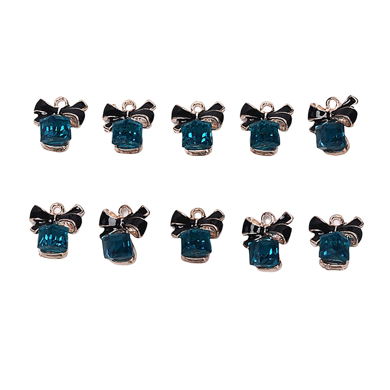 10 шт./лот квадратные стеклянные эмалевые подвески в форме банта капли масла