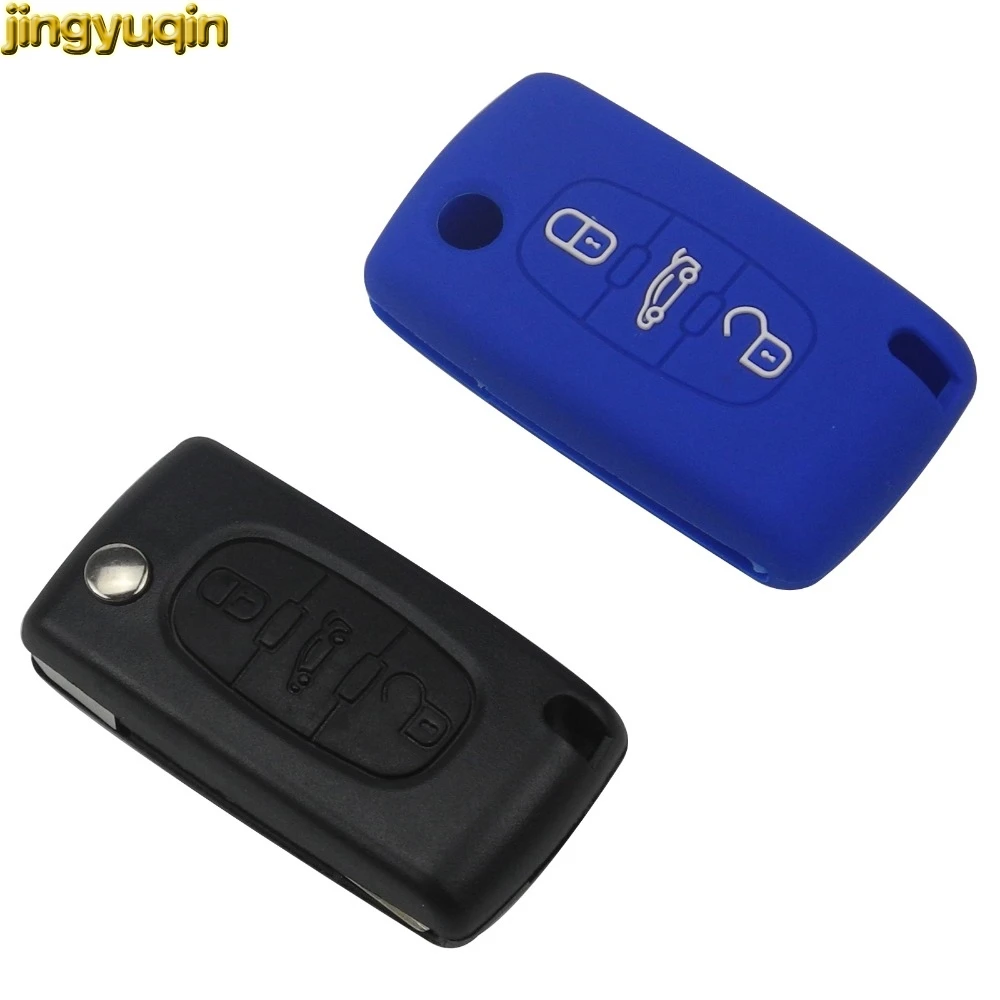 Силиконовый Брелок чехол для дистанционного ключа peugeot 107 207 307 407 308 607 Citroen C1 C2 C3 C4 C5