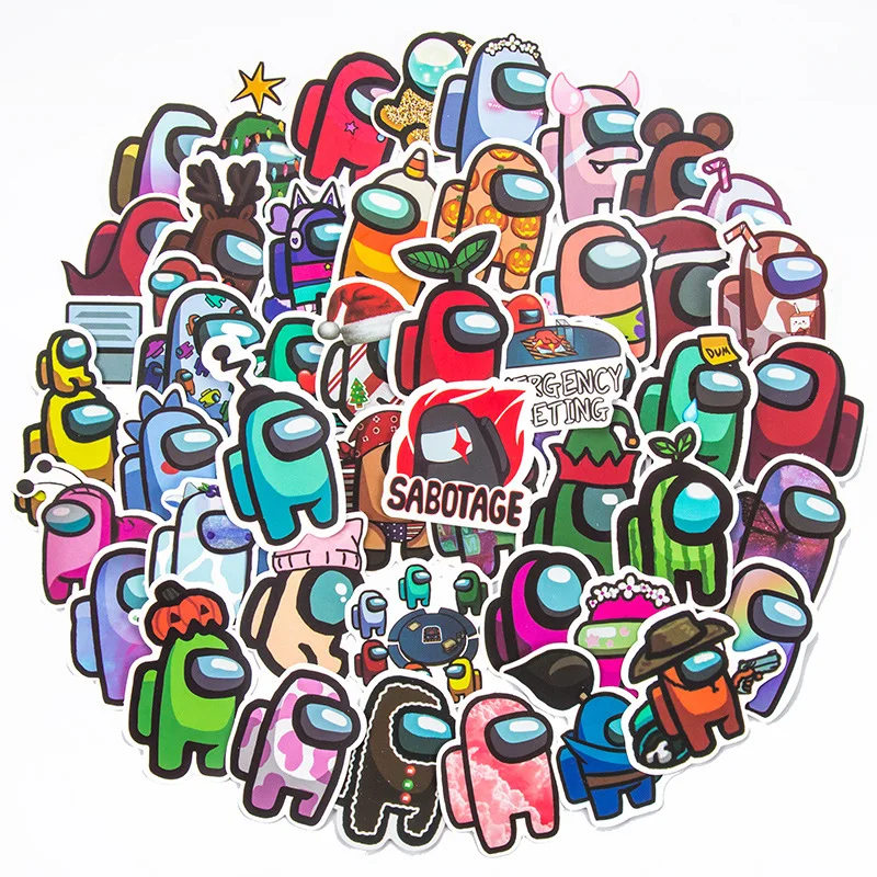 

10 / 30 / 50pcs Popular Game Amongus Luggage Sticker Notebook Helmet Waterproof Graffiti Toy Sticker Wholesale