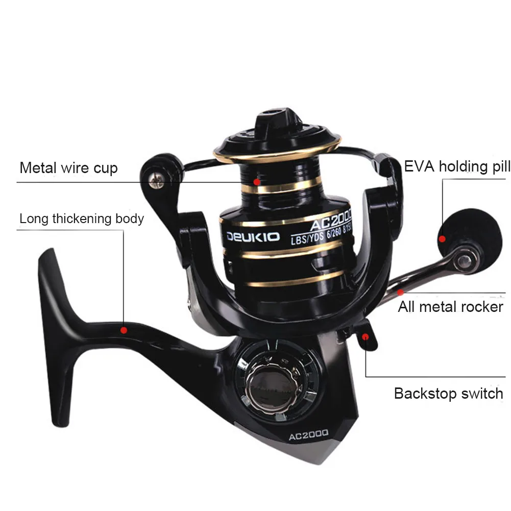 Легкие катушки для спиннинга гладкие металлические подшипники рыболовные