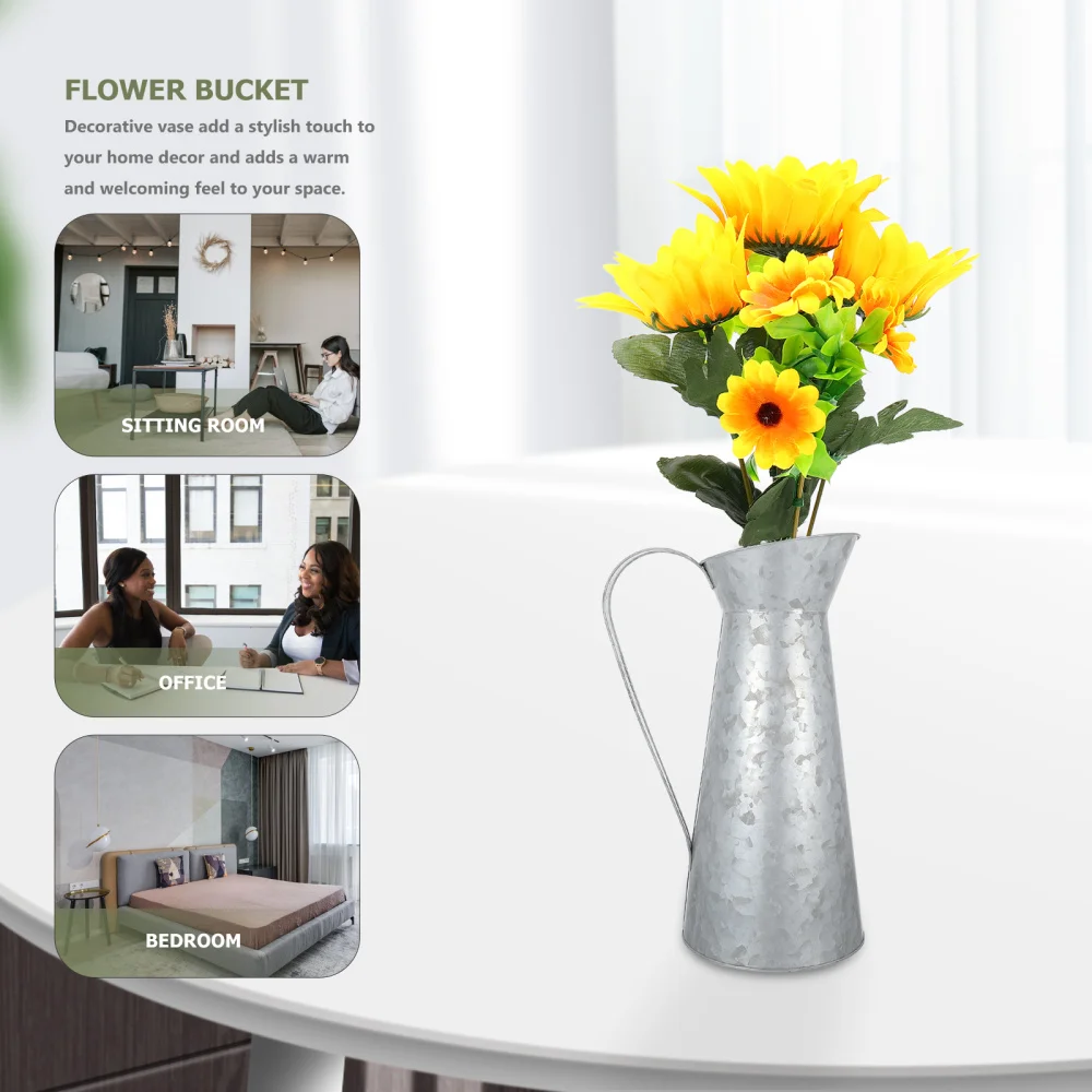 

Flower Bouquets Arrangement Vase Holder Iron Pot Table Centerpiece Decoration