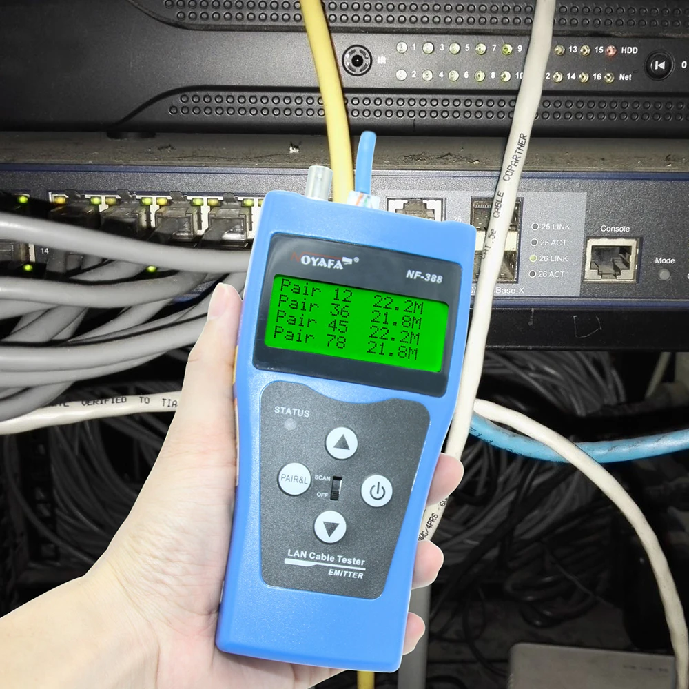 free shipping noyafa nf 388 network lan cable tester phone wire tracker lcd rj45 bnc scanner 8 identifiers free global shipping