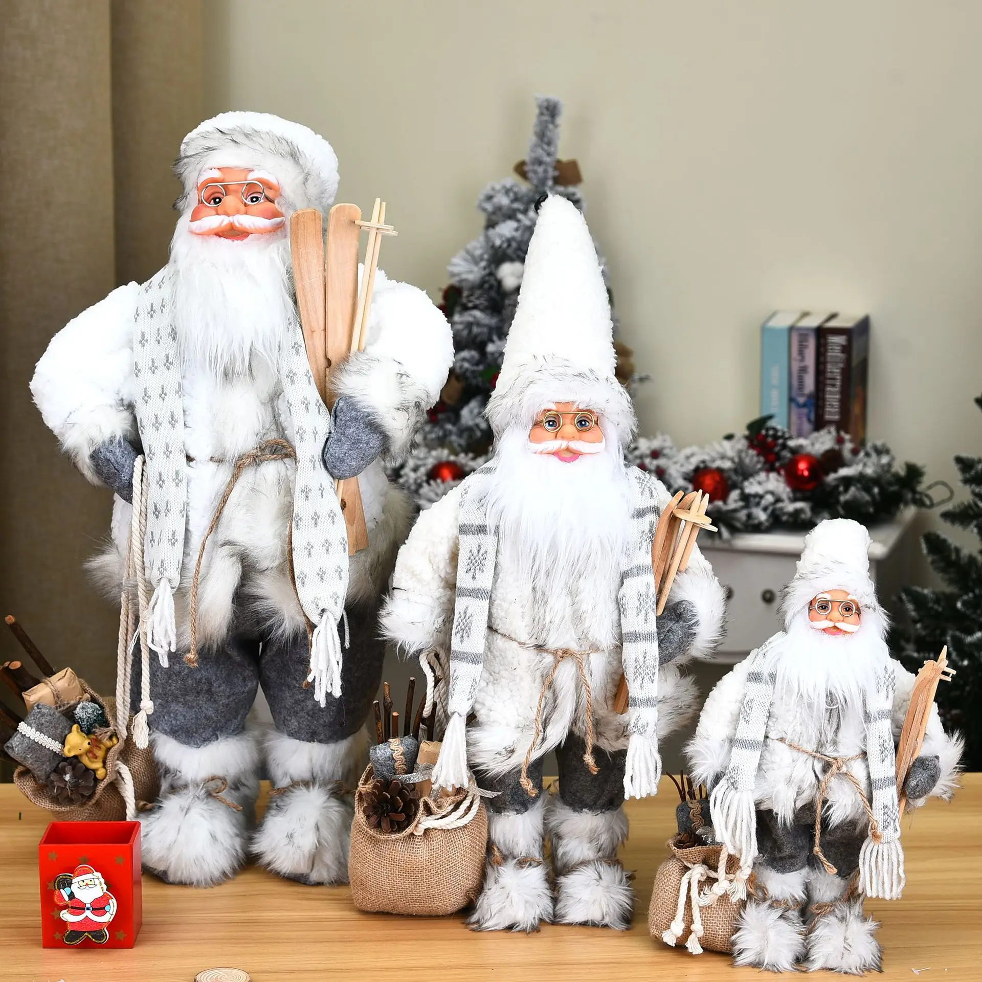 2021 new year big santa claus doll children xmas gift christmas hat decorations for home wedding party supplies 304560cm 1pc free global shipping