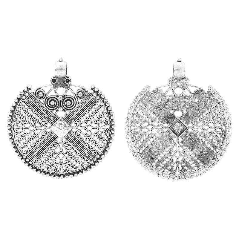 ZXZ 2 шт. большой богемный Бохо филигранные тисненые подвески для ожерелья