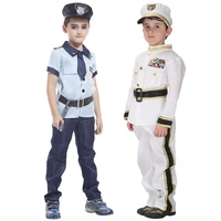carnival halloween purim boy police naval costume military jumpsuit uniform book week cosplay fancy party dress