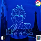 Акриловая Светодиодная лампа Genshin Impact Zhongli, светодиодная игра ночного освещения