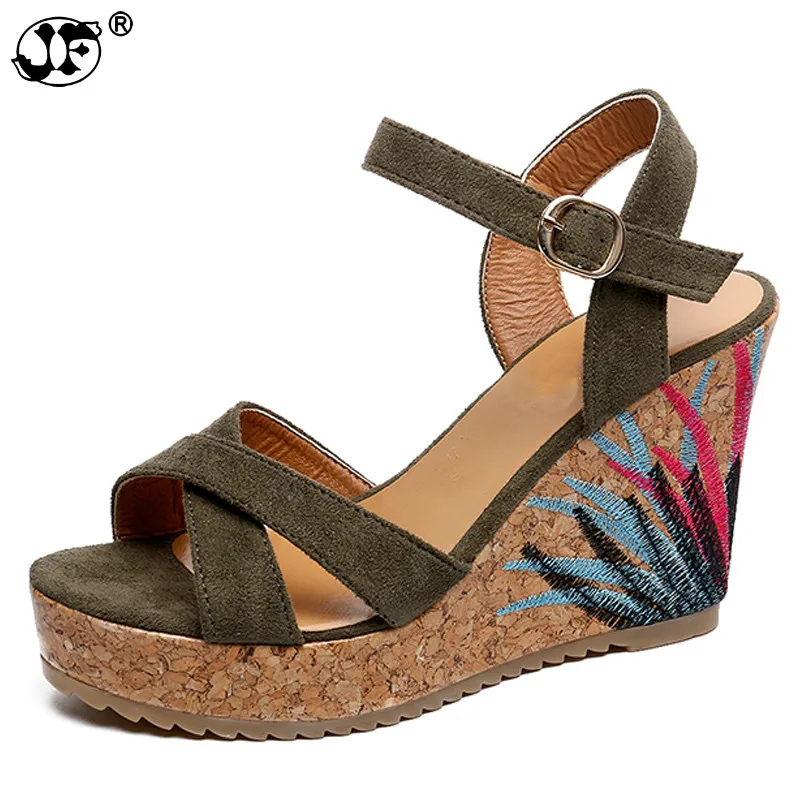 Босоножки женские с открытым носком модные сандалии из бархата и флока пряжкой