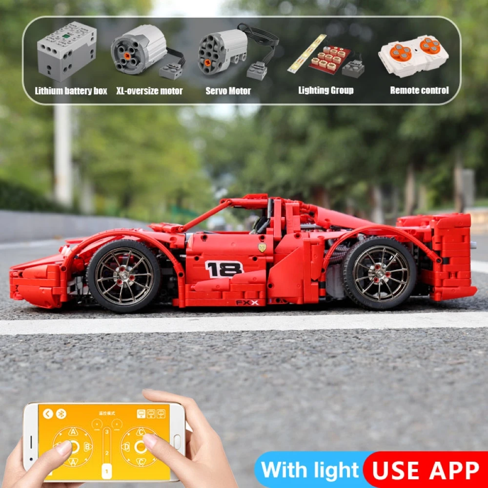 

MOULD KING RC Racing Car MOC The FXX18 Super Racing Car Models Building Blocks Bricks Remote Control Car Assemble Toys for Kids