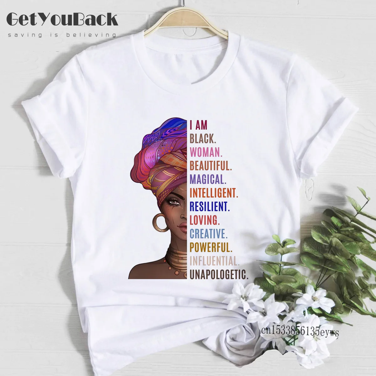 Женская футболка с принтом I Am Strong Melanin Queen черная и Strong|Футболки| |