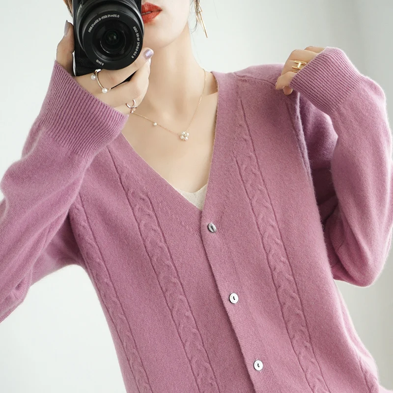 

2020 Autumn Winter Women Cardigans Knitted Sweater Casual Oversized Cardigans Girls Outwear Chic Soft Cashmere Solid Colors Tops