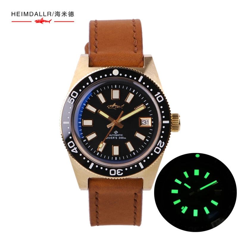 

HEIMDALLR 62mas Diver Watch Mechanical Wristwatch for Men Green Dial Sport Watches Dive 300m Waterproof Sapphhire Crystal