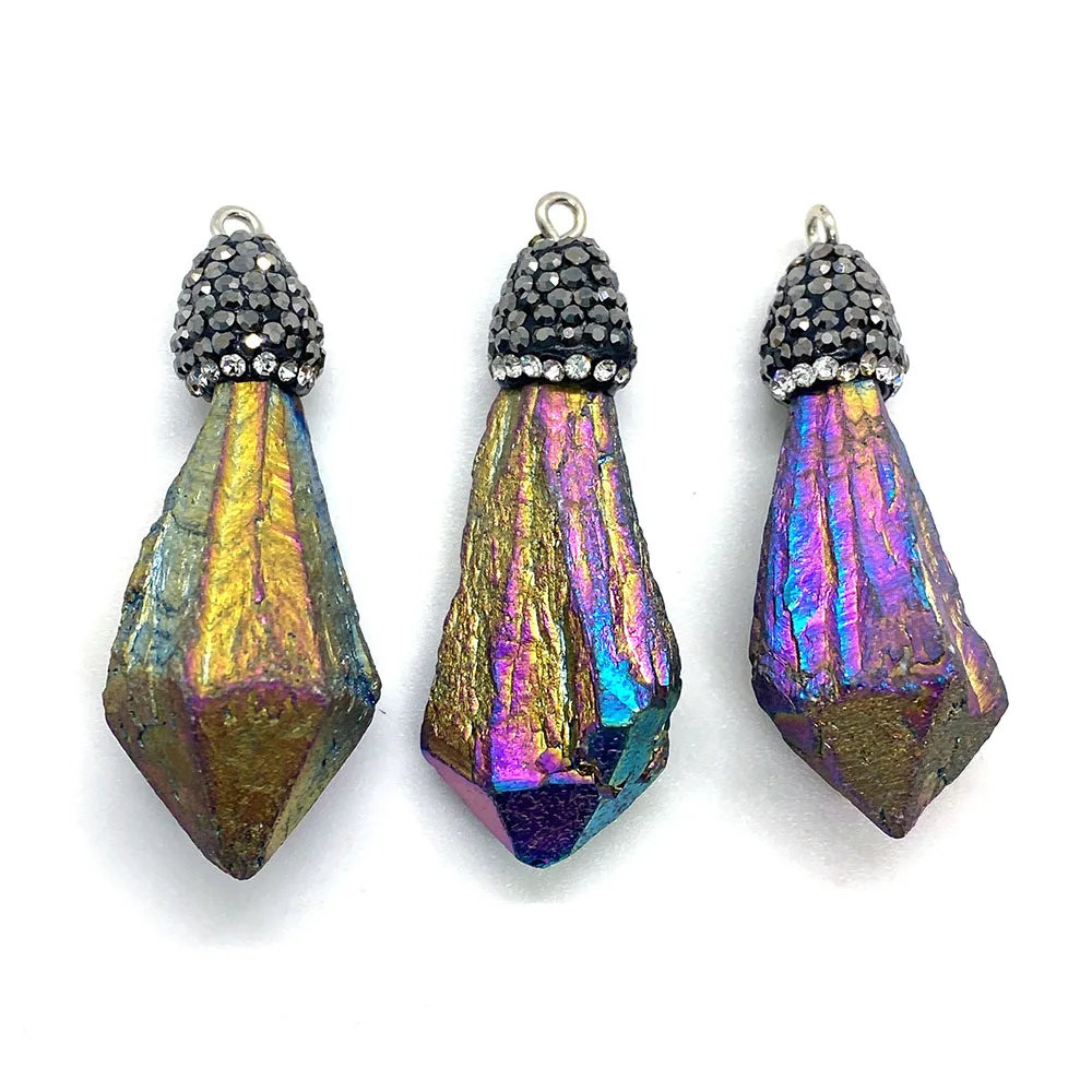 1 шт. Подвеска из натурального камня неправильной формы алмазная оправа кристалл