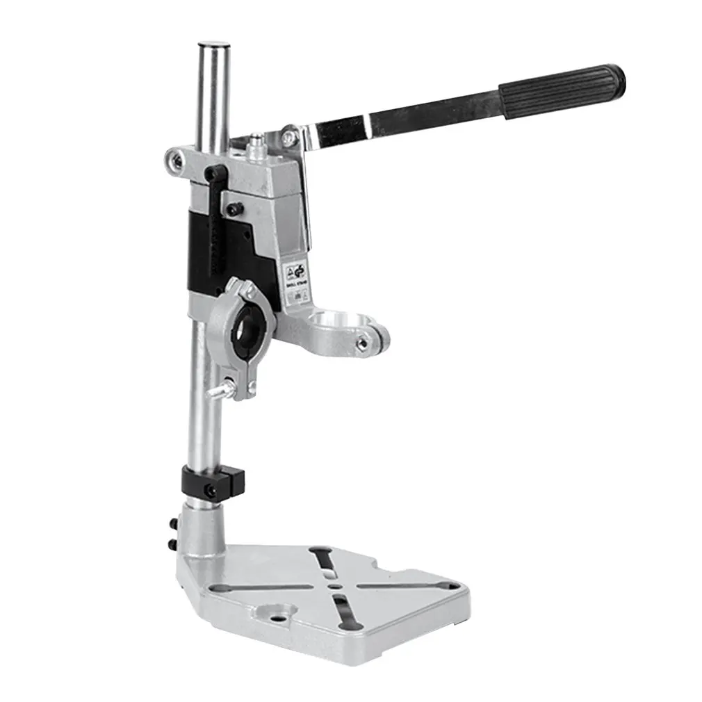 Double Clamps Настольная дрель из алюминиевого сплава, подставка для электрической дрели, базовая рама, держатель для дрели, кронштейн, сверлильная направляющая для деревообработки - Цвет: Double Clamps