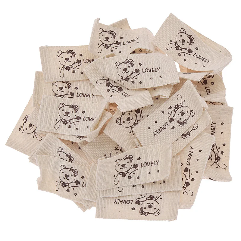Стирающаяся ткань ручной работы с милыми животными наклейки этикетки для