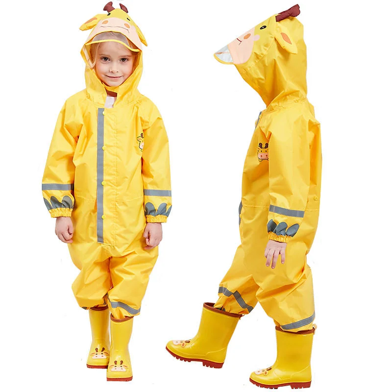 

Kids Waterproof Rain Pants 2021 Waterproof Overalls 3-8Yrs Baby Boys Girls Jumpsuit Fashion Children Raincoat Creative Raincoat