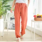 Брюки женские хлопковые в японском стиле, тонкие домашние штаны разных цветов для креповые брюки, размера плюс для сна, весна-лето