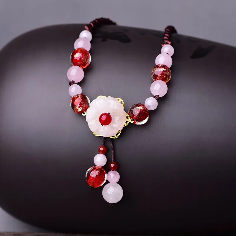 Оригинальное винтажное ожерелье с цветной глазурью и кристаллами | Украшения