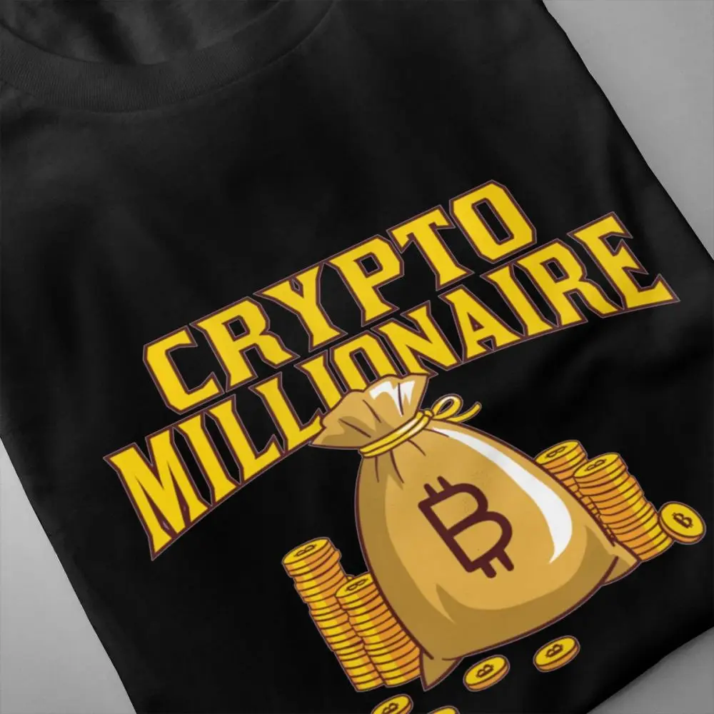 100% Cotton Great Bitcoin T shirt Millionaire Crypto Shirt Cryptocurrency Tee For Man Free Shipping 3D Print Tees |
