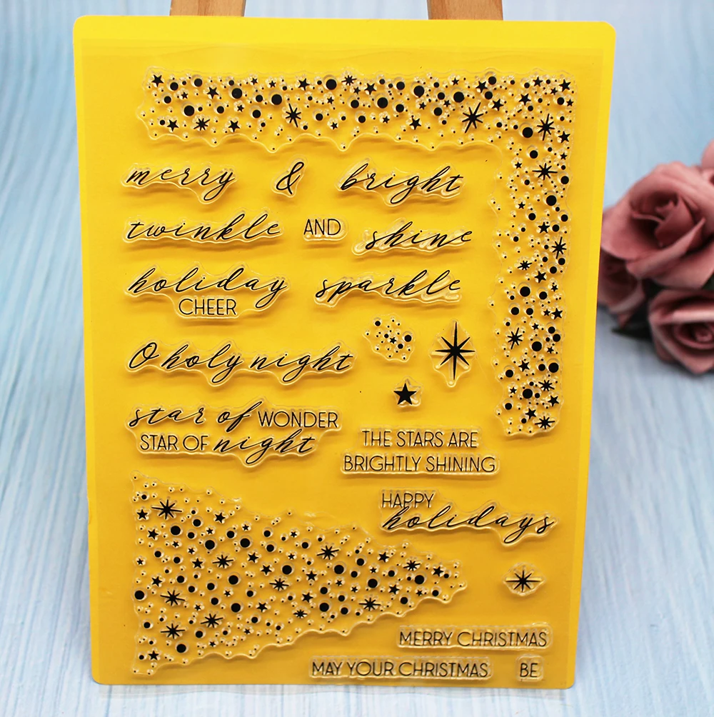 Happy holiday Transparent Clear/seal Stamp for DIY scrapbooking/photo album Decor STAR&amp&ampWORDS clear stamps card craft | Канцтовары