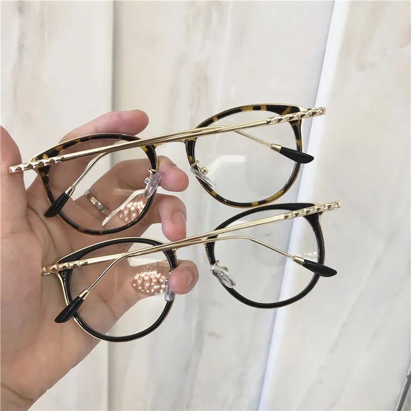 

Glasses 2021 New fashion simple unisex round Plain glasses for men women Metal frame glasses for wedding party eyeglasses
