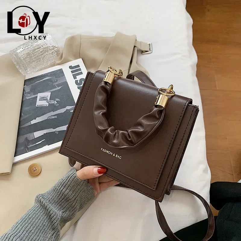 

Высококачественные сумки-Кроссбоди LHXCY из искусственной кожи с застежкой-молнией и цепочкой, сумки на плечо, модная мягкая дизайнерская сум...