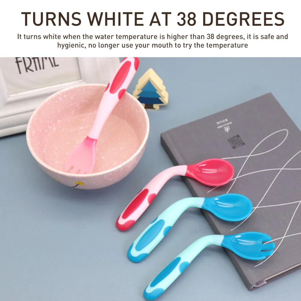 2 комплекта детских принадлежностей ложка вилка детская тренировочная посуда