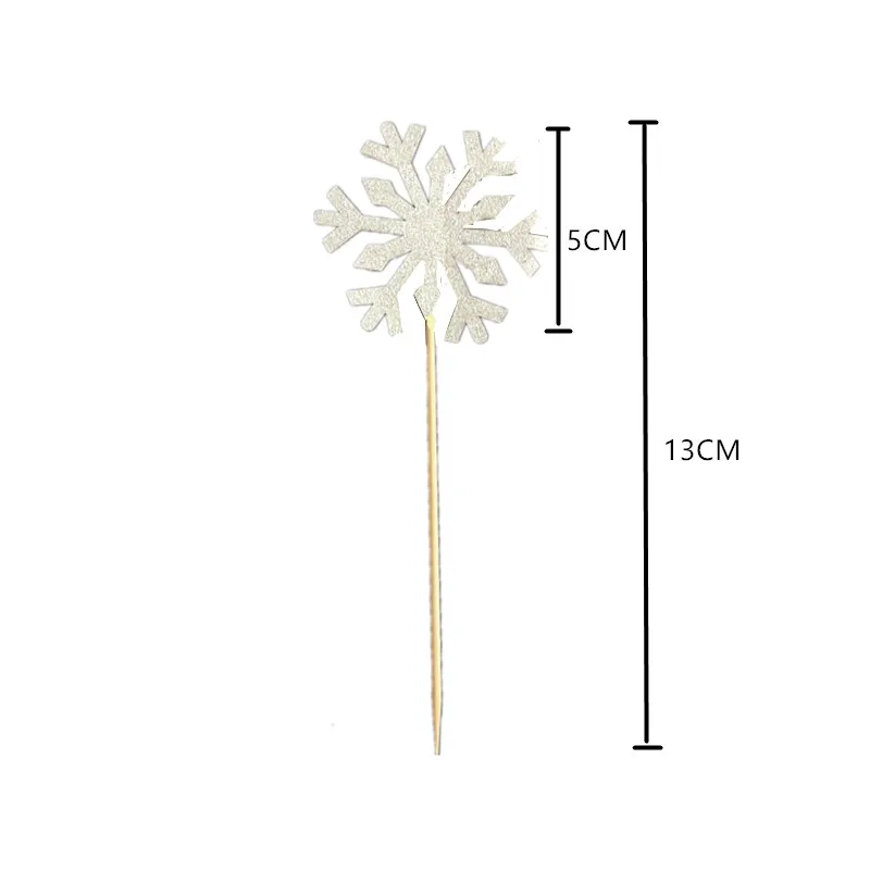 10 шт. Замороженные вечерние рождественские искусственные снежинки торт флаг