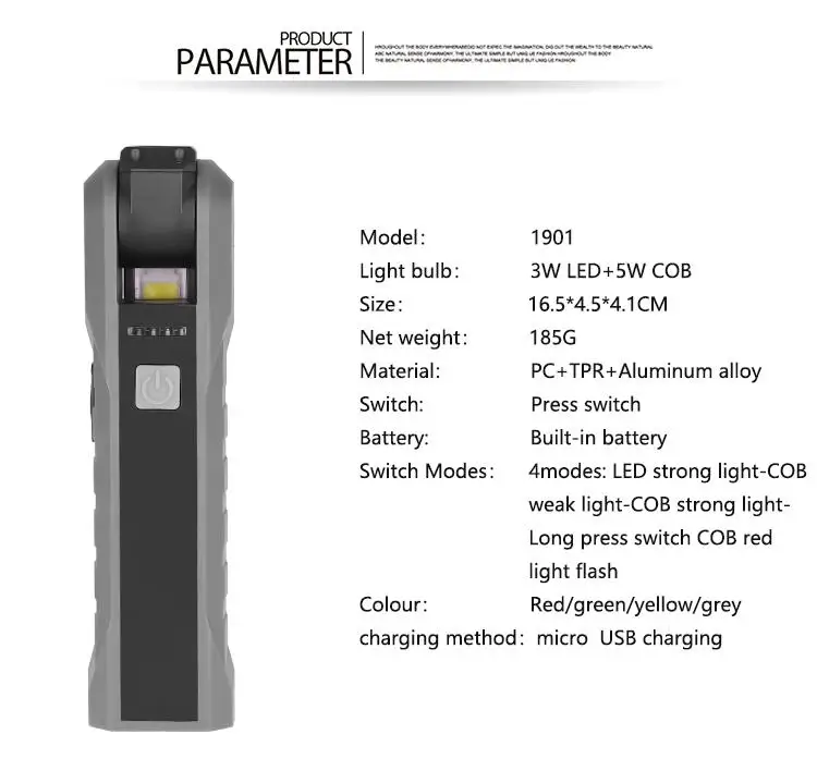 LumiParty COB+ светодиодный портативная Рабочая лампа USB Перезаряжаемый Магнитный факел Гибкая инспекционная лампа Рабочий свет