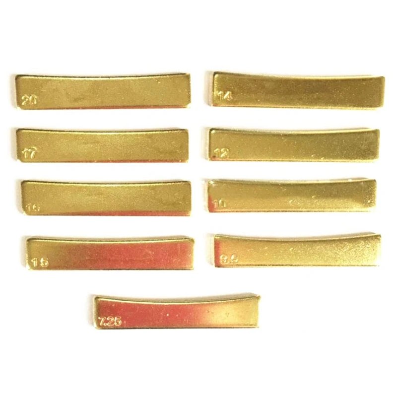 

New Luthier Tools Set Guitar Bass Fret Press Caul Fingerboard Pressing Tool + 9Pcs Brass Radian Fret Inserts with Hex Wrench