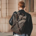 Рюкзак мужской, из вощеной ткани, с защитой от кражи