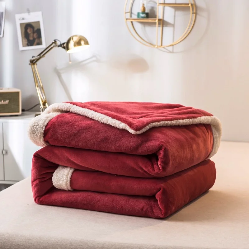 

Weighted Luxury Blankets for Beds Soft Thick Warm Blanket Solid Flannel Blankets and Throws