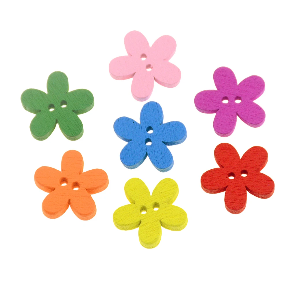 100 шт./компл. 2 отверстия разные цвета искусственная древесина скрапбукинг