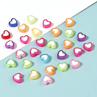 50pcs 8mm colorful heart shaped love acrylic beads loosely spaced for jewelry making diy bracelet necklace accessories