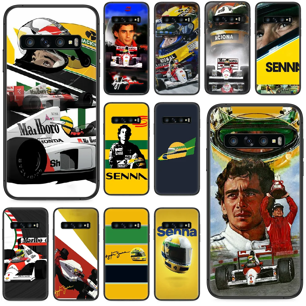 

racing Ayrton Senna Phone case For Samsung Galaxy S 10 20 3 4 5 6 7 8 9 Plus E Lite Uitra black hoesjes pretty coque luxury