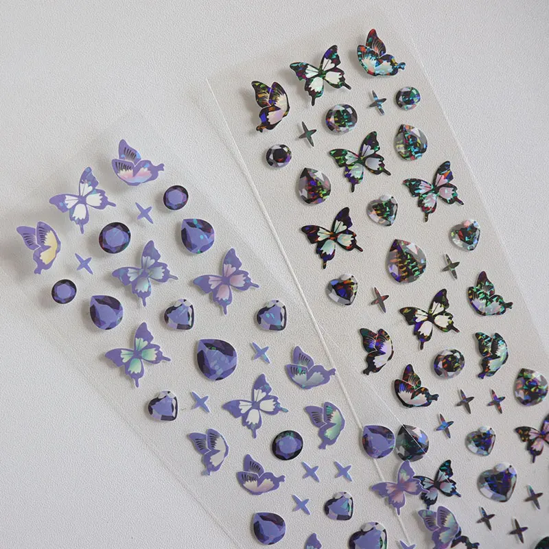 

Цветная Корейская лазерная наклейка с бабочкой s для скрапбукинга, ручной аккаунт, журнал, дудлинг, кавайные канцелярские принадлежности, н...