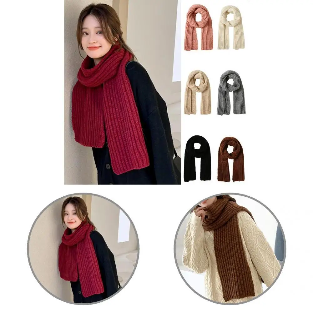 

Женский шарф 6 цветов, зимний теплый плотный приятный для кожи модный длинный вязаный шарф на шею, дополнительно Женская шаль, милая для улиц...