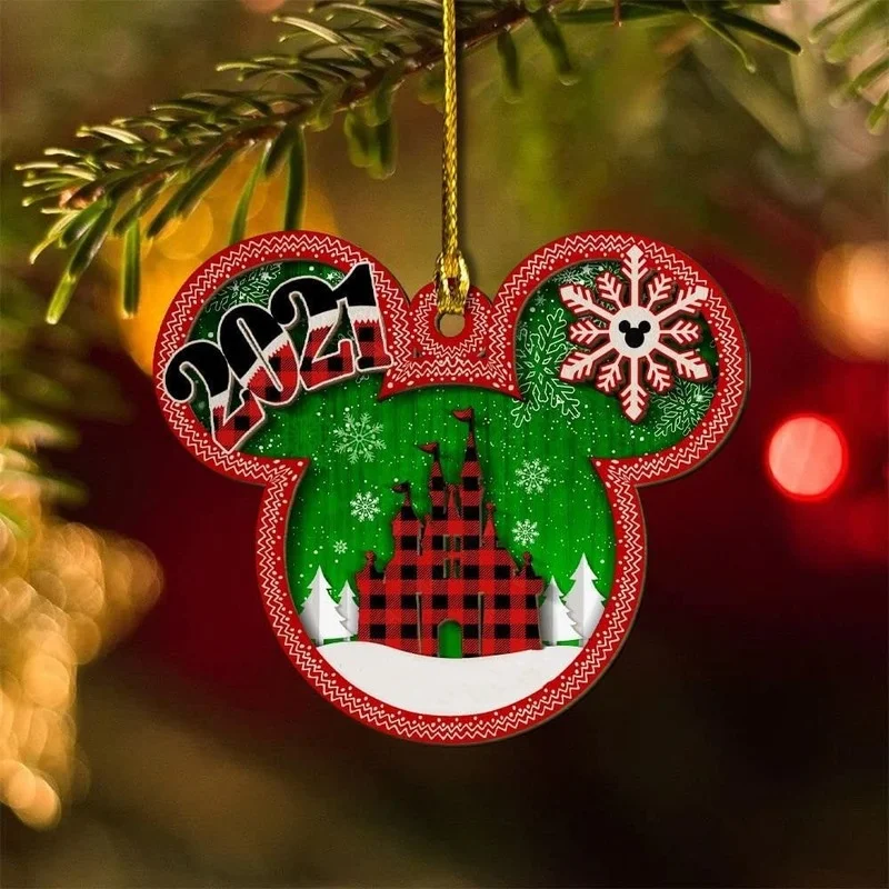 

Mouse Layered Wood Christmas Ornament Personalized 3D Christmas Craft for Xmas Tree Hanging Decorations Rustic Christmas Décor