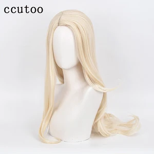 Cosplay Elsa Wig Blonde Long Synthetic Hair Heat Resistance Fiber + Wig cap