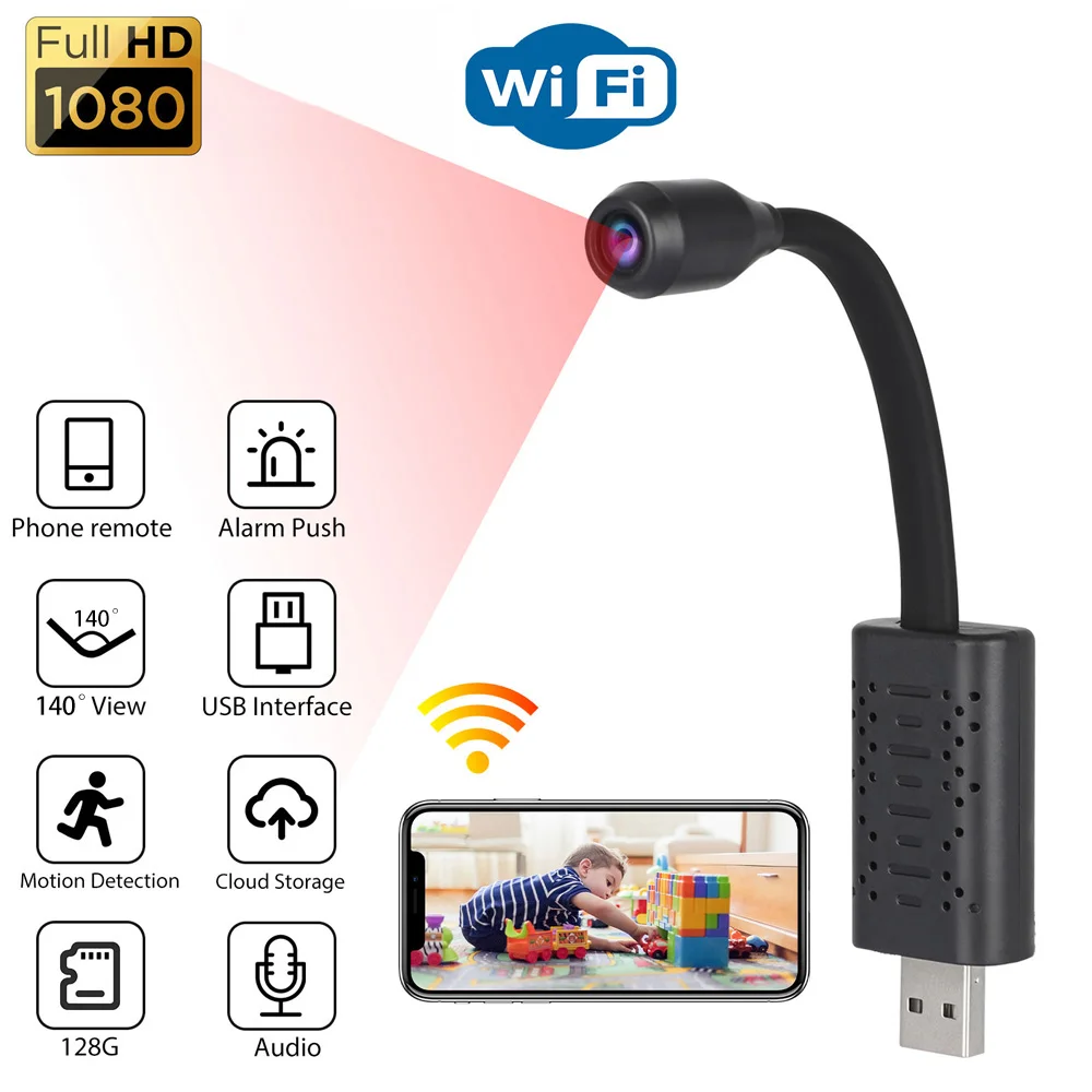 

HD Smart Mini Camera Wifi USB Portable Real-time Surveillance IP Camera Wireless Home Camera