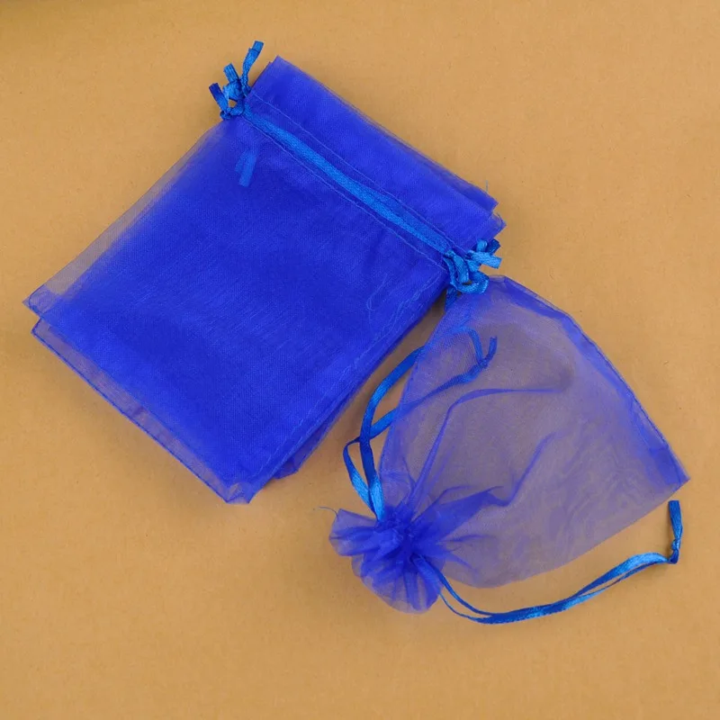Royal Blue 1000 шт 5x7 7x9 9x12 10x15 см сумки из органзы Ювелирные упаковочные сумки для свадебной вечеринки украшения Drawable Сумки Подарочные Пакеты - Цвет: Royal Blue