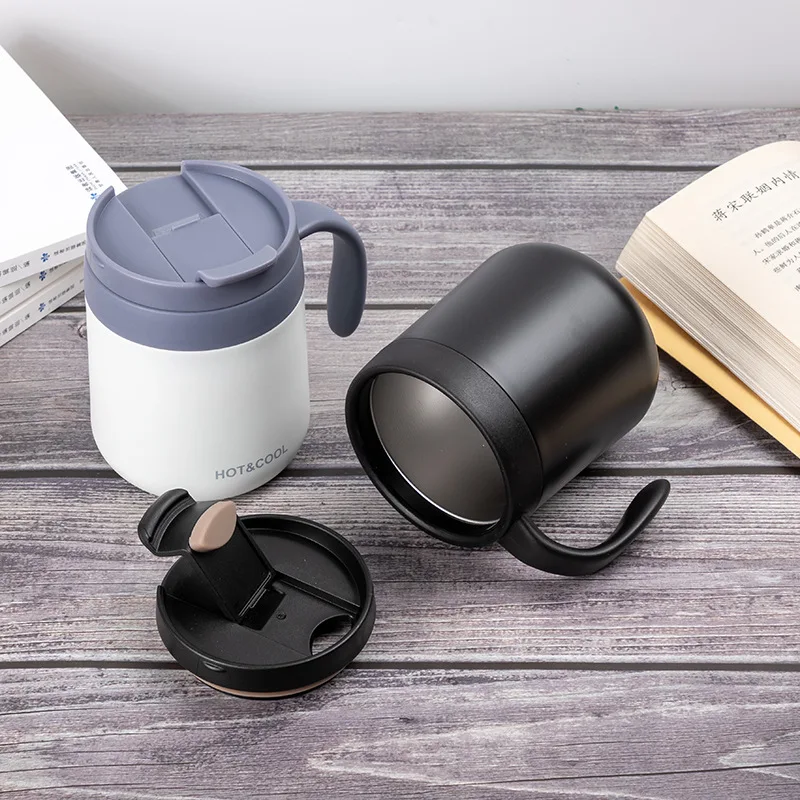 

500ml 304 Stainless Steel Thermos Mugs Office Cup With Handle With Lid Insulated Tea mug Thermos Cup Office Thermoses