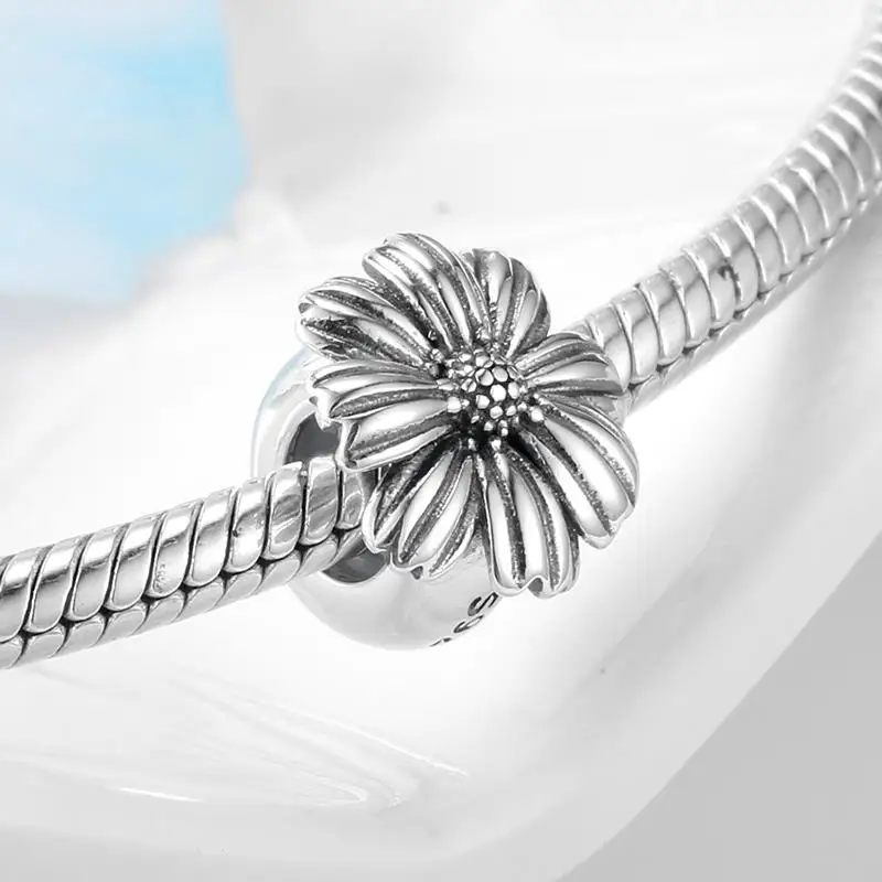 Пробка в виде цветка ромашки из стерлингового серебра 925 пробы новый европейский