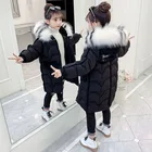 Детская стеганая куртка, Длинная зимняя куртка в Корейском стиле для девочек 12 лет, 2020