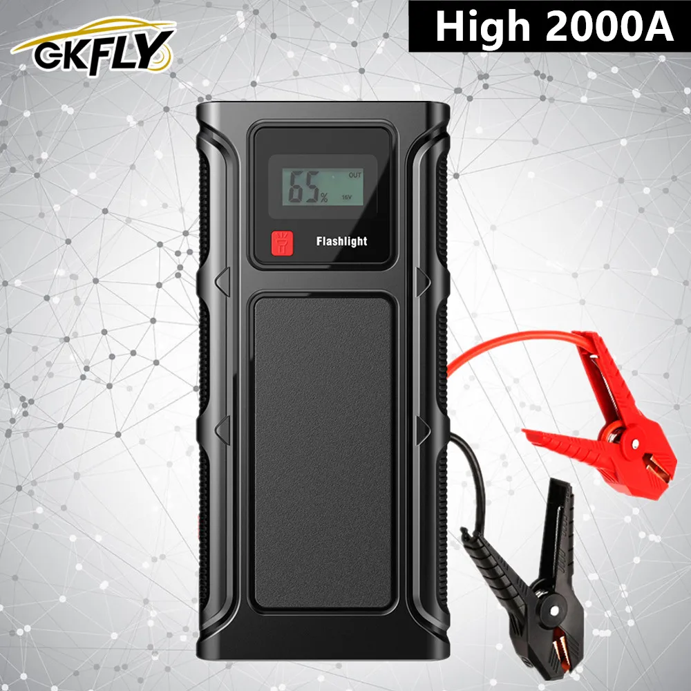 

GKFLY High 2000A Car Jump Starter Portable Starting Device Jumpstart Emergency Power Bank Car Battery Booster Buster Start Cable