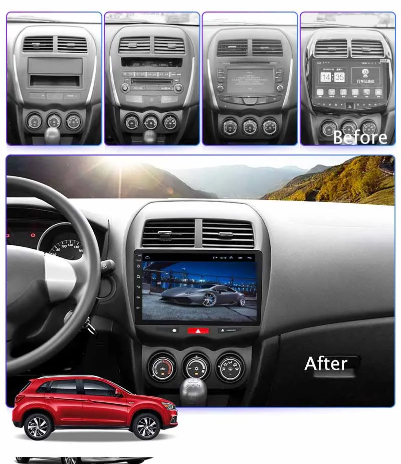 Wanqi 10 1 дюймов 0 для Mitsubishi ASX (2013 2015) Автомобильный DVD DSP AHD GPS навигатор Радио Аудио