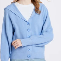hooded women cardigan sweater 2021 short preppy style campus student cardigans knitted soft female jumpers top outfits vintage