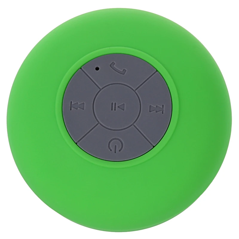 Waterproof Mini Handsfree Speaker jukeboxes Bluetooth USB 2.5 mm Microphone for Mobile with Suction Cup - Green | Электроника