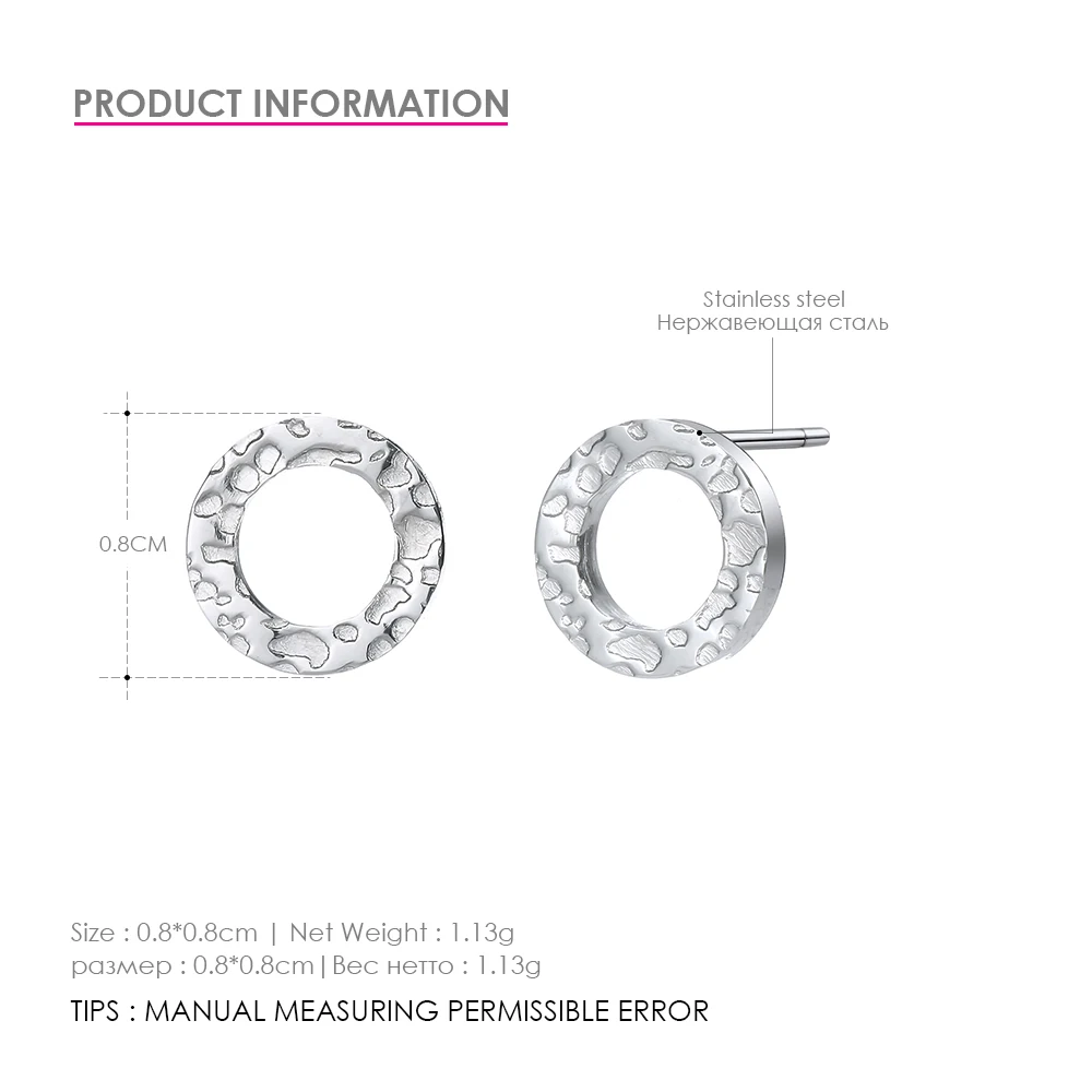 Женские круглые серьги из нержавеющей стали свадебные геометрические для