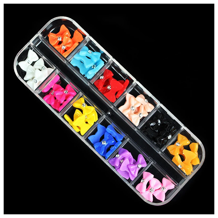 Галстук-бабочка для мороженого с алмазными стразами дизайна ногтей Длинные