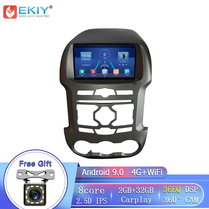 EKIY 8 ядер 4G LTE 9 &quotIPS DSP Android 0 для Ford Ranger F250 2011-2015 автомобильный Радио мультимедийный